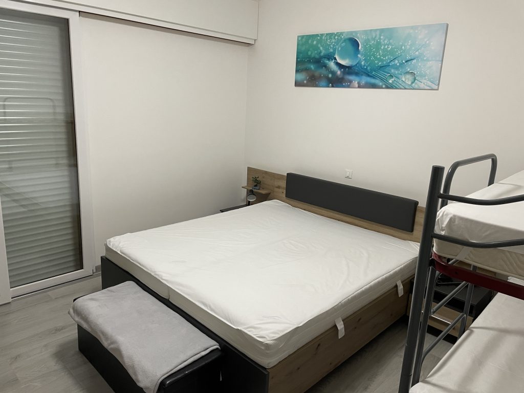 Bed in the bedroom